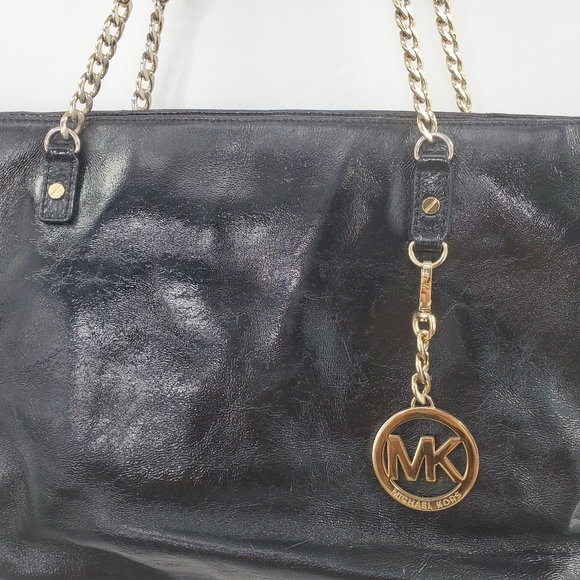 MICHAEL Michael Kors Black Leather Jet Set Chain Straps Tote - Picture 5 of 14